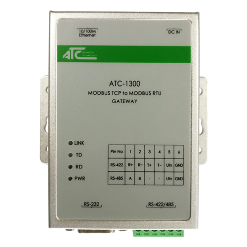 Photo - Modbus TCP to Modbus RTU Gateway - Front view