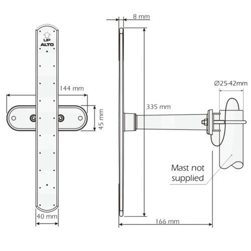 Antenna multibanda HGO 4G LTE ad alto guadagno (montaggio parete/palo) - immagine 2