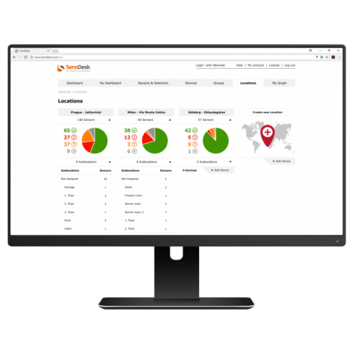 Foto - Portale di monitoraggio e controllo per progetti IoT SensDesk