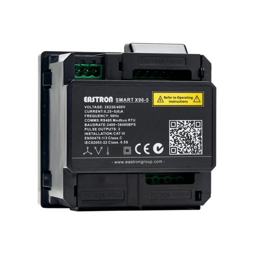 Analizzatore di energia multifunzione da pannello serie SMART X96-5A (Vista retro)