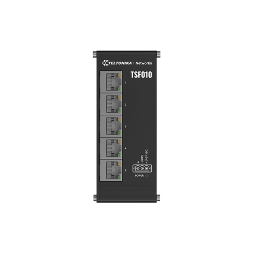 Foto - Switch Ethernet industriale piatto unmanaged 5-porte TSF010 (vista frontale)
