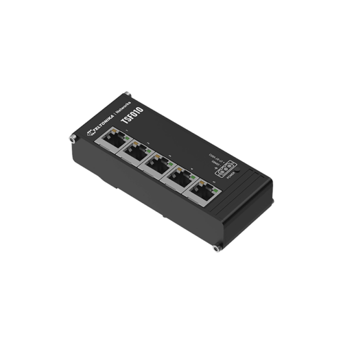 Foto - Switch Ethernet industriale piatto unmanaged 5-porte TSF010 (vista frontale sx)