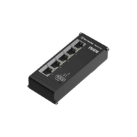 Foto - Switch Ethernet industriale piatto unmanaged 5-porte TSF010 (vista frontale dx)
