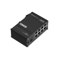 Foto - Switch Ethernet industriale unmanaged 8-porte TSW030 (Vista laterale-frontale)
