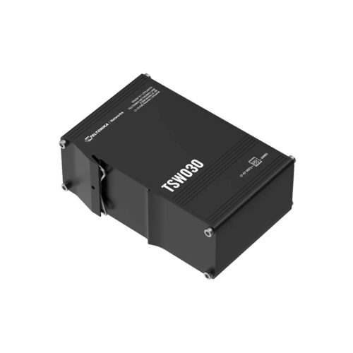 Foto - Switch Ethernet industriale unmanaged 8-porte TSW030 (Vista laterale-posteriore)